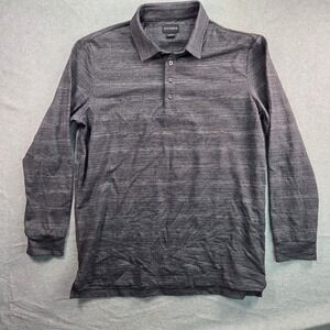 Chase 54 Long Sleeve Polo Men Large Charcoal Grey Space Performance Golf Shirt